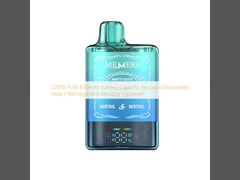 22000 Puffs 650mAh Batteriekapazität Wiederverwendbar Einweg-Vape / Wiederaufladbarer Nikotin-Vaporizer